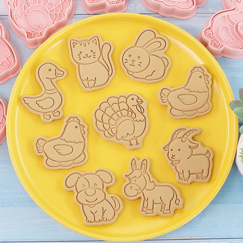 2 Sets of Animal Shaped Cookie Mold Baking Molds Reusable Cookie Stamps Biscuit Cutters - Image 5