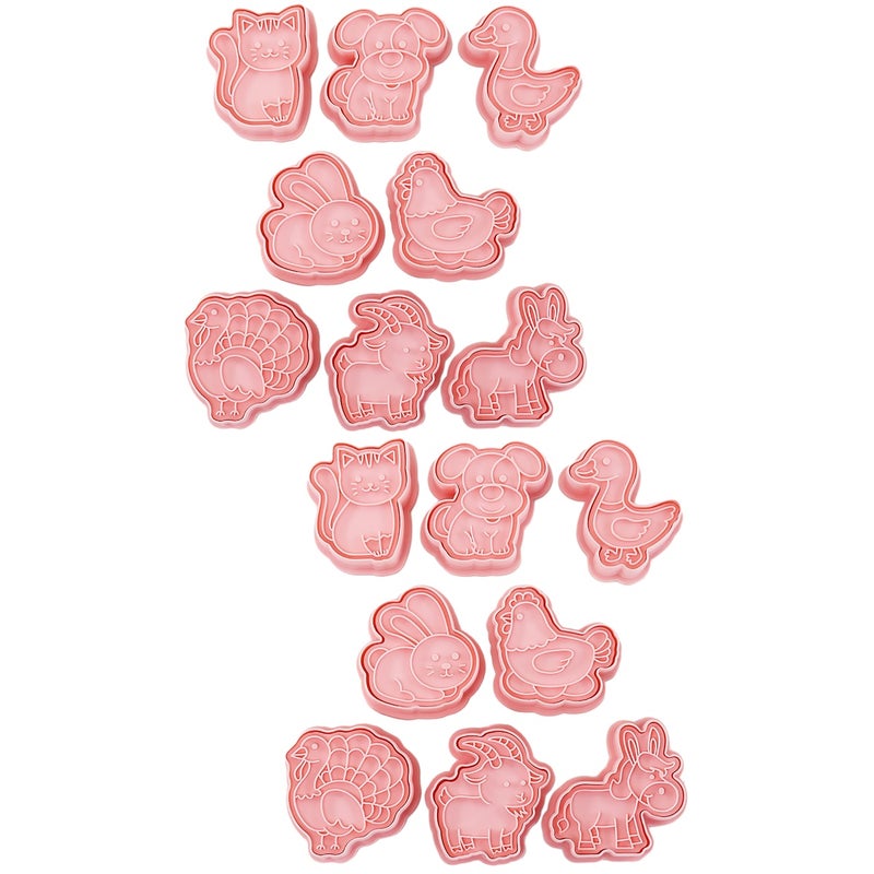 2 Sets of Animal Shaped Cookie Mold Baking Molds Reusable Cookie Stamps Biscuit Cutters - Image 1