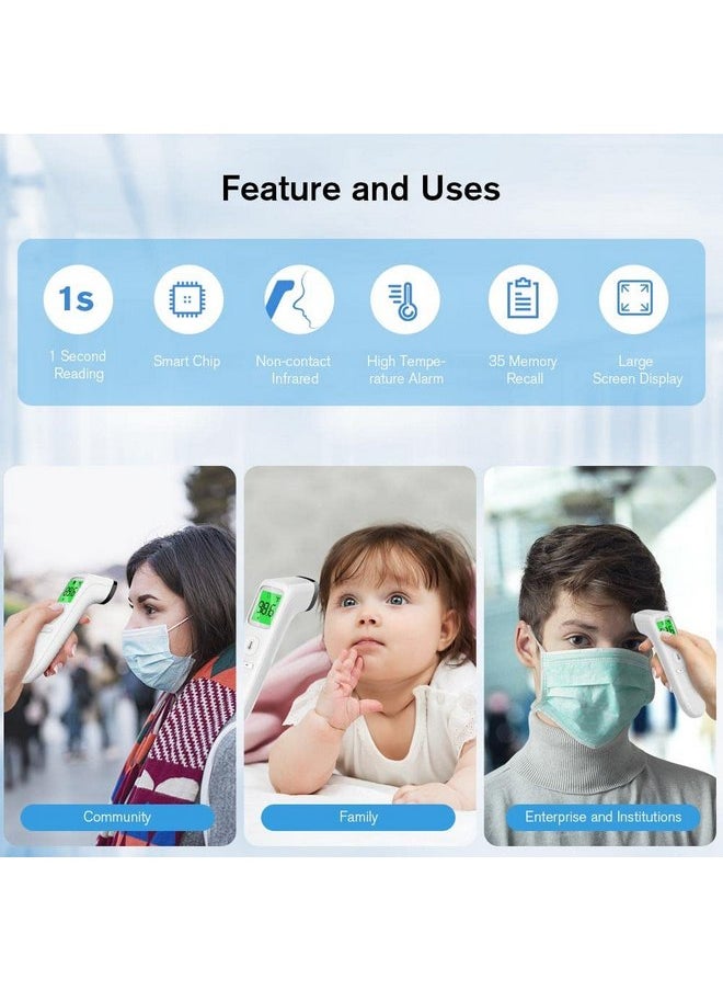 ANMEATE ANMEATE No-Touch Forehead Thermometer for Adults, Infrared Digital Thermometer for Kids, Touchless Baby Thermometer, Accurate Reading with Large Display, Mute Mode, Memory Recall, Fever Alarm  - Image 4