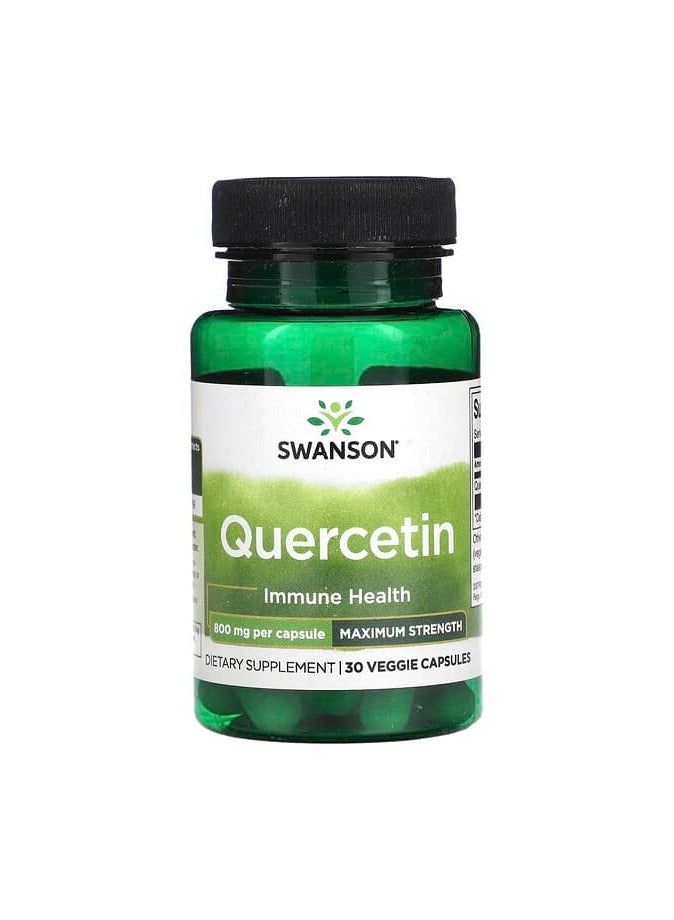 كويرسيتين، قوة قصوى، 800 ملغ، 30 كبسولة نباتية