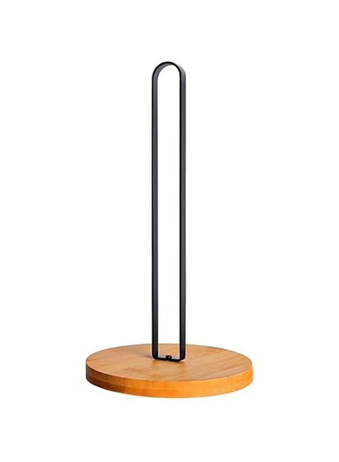 Wooden Countertop Paper Towel Holder Stand for Kitchen or Bathroom With Non-Slip Base - Image 1