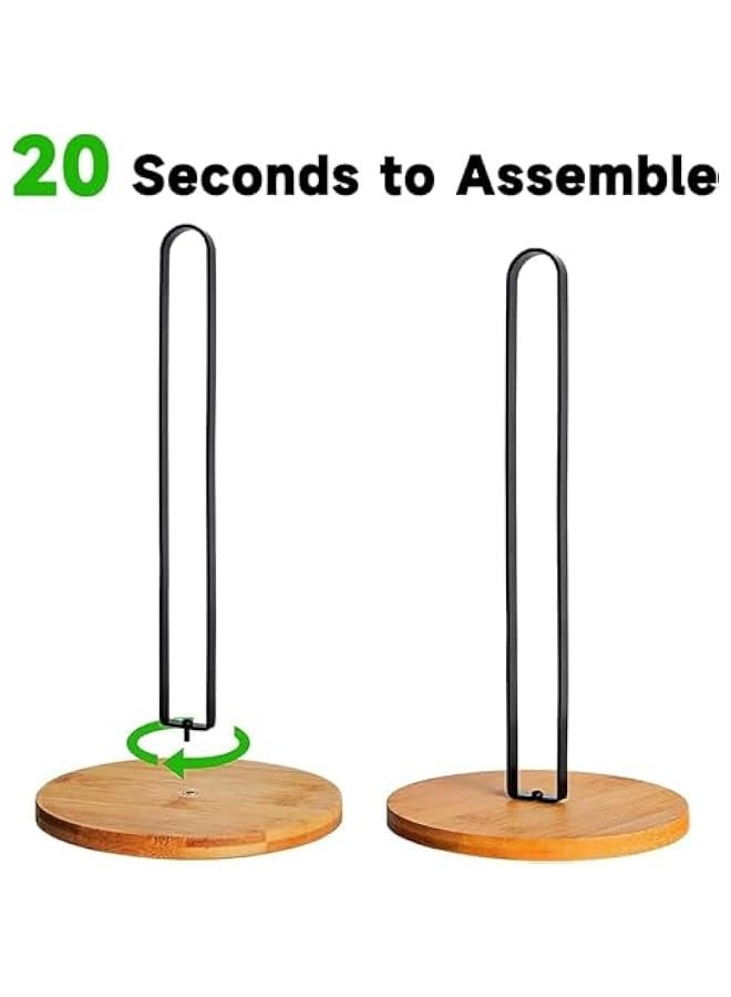 Wooden Countertop Paper Towel Holder Stand for Kitchen or Bathroom With Non-Slip Base - Image 4