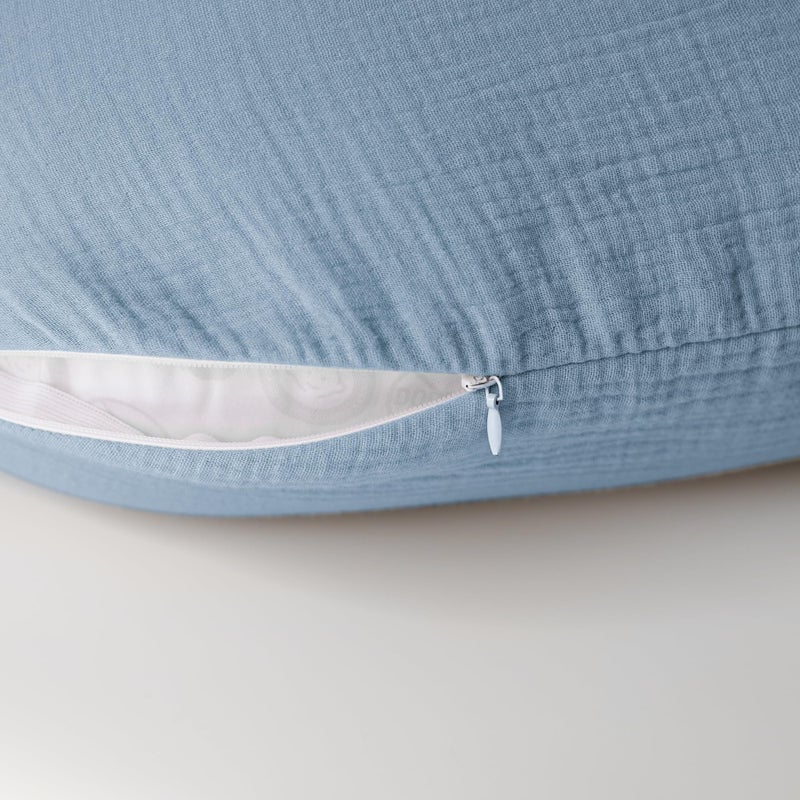Konssy 2-Pack Muslin Nursing Pillow Covers, Soft & Adorable Nursing Covers for Breastfeeding Pillows, Slipcovers for Newborn Boys & Girls(Blue, Star) - Image 3