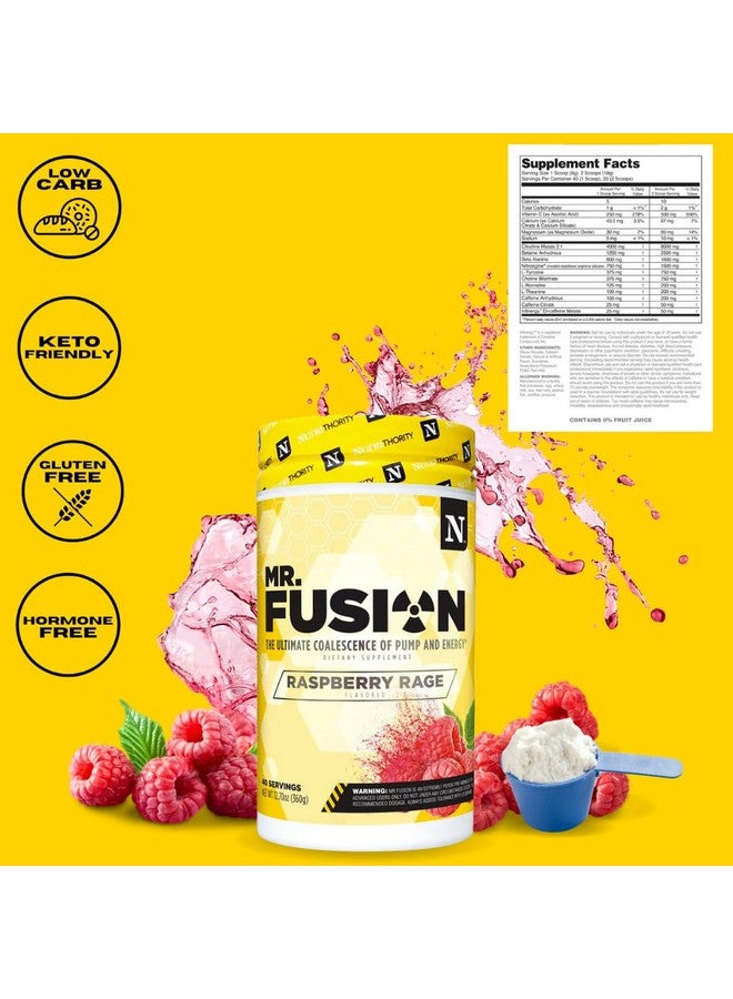 Nutrithority Mr.Fusion Pre Workout Supplement by Nutrithority, Raspberry Rage, 40 Servings - Intense Focus & Pumps, Nitric Oxide Booster, No Crash - Powerful Energy Powder to Increase Strength & Gains - Image 4