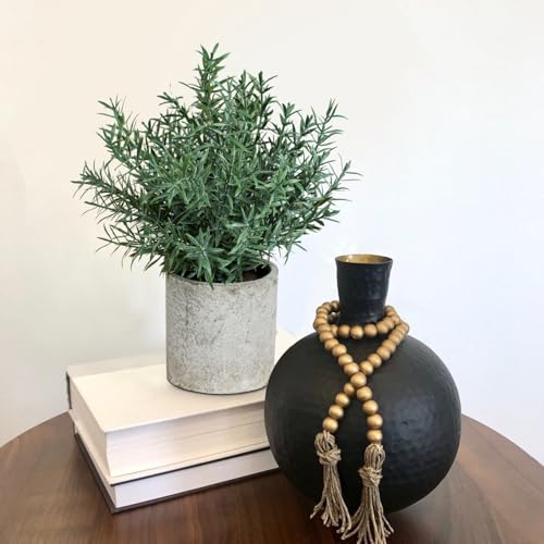 Coferset 2 Pack Small Fake Plants Rosemary Potted Artificial Plants for Shelf Desk Home Kitchen Bathroom Farmhouse Room Coffee Table Decor (Green) - Image 4
