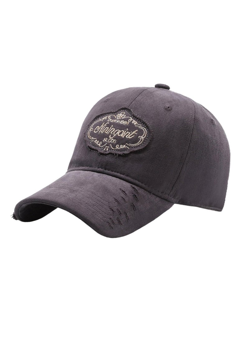 Excefore Baseball Cap, Unisex Adjustable Casual Summer Plain Vintage Distressed Cotton Embroidered Trucker Hat Edge Grinding Do Old Hat - Image 1