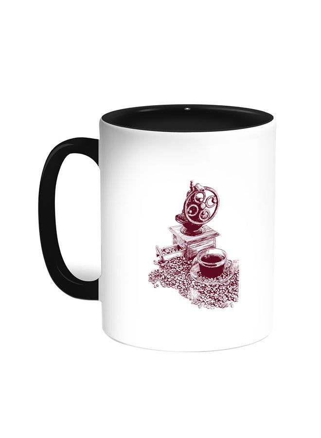 RKN Coffee Time Printed Coffee Mug Black White 11 ounce - Image 1