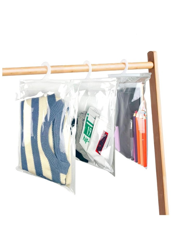 VAVIA 25 Pack Hanging Storage Bags with Hanger,9 x 11" Large Hook Hang-Up Clear Plastic Bags,Book Pouch School Supply Kit Classroom Organization for Classroom Library School Supplies Home Pharmacy Use - Image 5