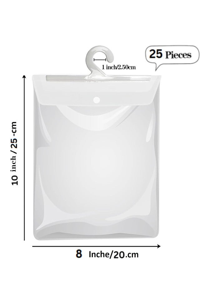 VAVIA 25 Pack Hanging Storage Bags with Hanger,9 x 11" Large Hook Hang-Up Clear Plastic Bags,Book Pouch School Supply Kit Classroom Organization for Classroom Library School Supplies Home Pharmacy Use - Image 2