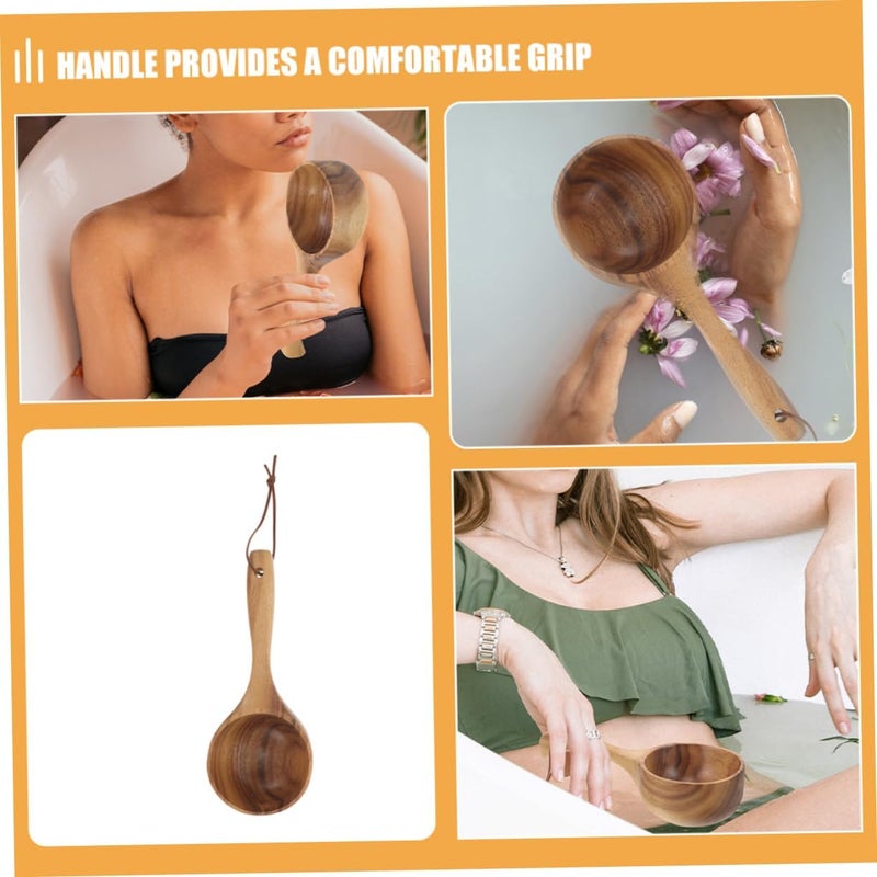 PRETYZOOM 2pcs Bathing Scoop Long Handle Water Ladle for Bathroom Spa Sauna Multipurpose Shampoo Rinse Cup - Image 2