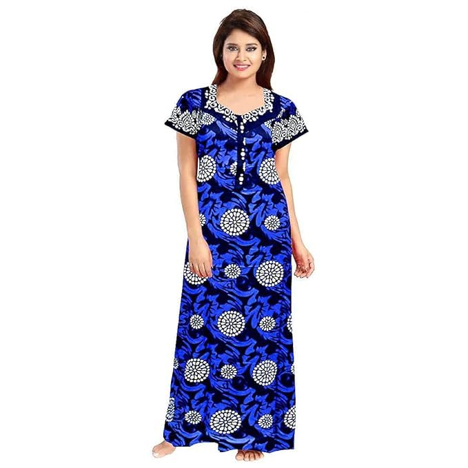 KBNBJ Women's Cotton Printed Maxi Nighty (Pack of 2) (Free Size, Set_3) - Image 3
