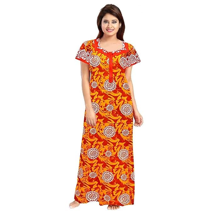 KBNBJ Women's Cotton Printed Maxi Nighty (Pack of 2) (Free Size, Set_3) - Image 4