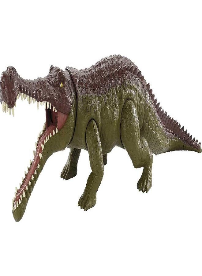 Jurassic World Toys - Jurassic World Toys Massive Biters Sarcosuchus Dinosaur Action Figure Toy, Posable Large Species, Strike & Chomp Motion - Image 1