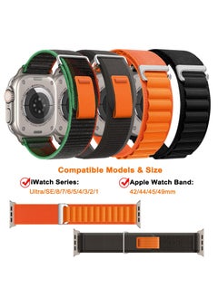 BORTONY 4 Pack Alpine Loop Compatible with Apple Watch Ultra Band 49mm Men Women Adjustable Sport Elastic Nylon Strap for iWatch Series Ultra/SE/8/7/6/5/4/3/2/1  - Image 2