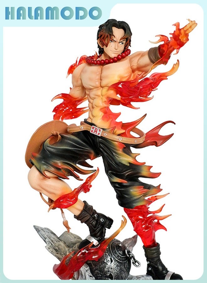 HALAMODO One Piece Flame Flower Ace  PVC Figure，Birthday Gift, Desk Ornament and Symbolic Collectible，26 cm - Image 1