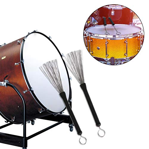 Aulufft Drum Stick Set,1 Pair 5A Classic Maple Wood Drum Sticks and 1 Pair Retractable Drum Wire Brushes and 1 Pair Rods Drum Brushes with Storage Bag for Rock Band,Jazz Folk Total 3 Pairs - Image 3