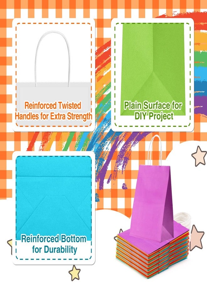 SHOPDAY 36 PCS Rainbow Kraft Paper Gift Bags with Handles, Medium Size 8 x 4.25 x 10.5 Inches, 6 Assorted Colors for Birthday, Wedding, Baby Shower, Multi-purpose Occasion - Image 3