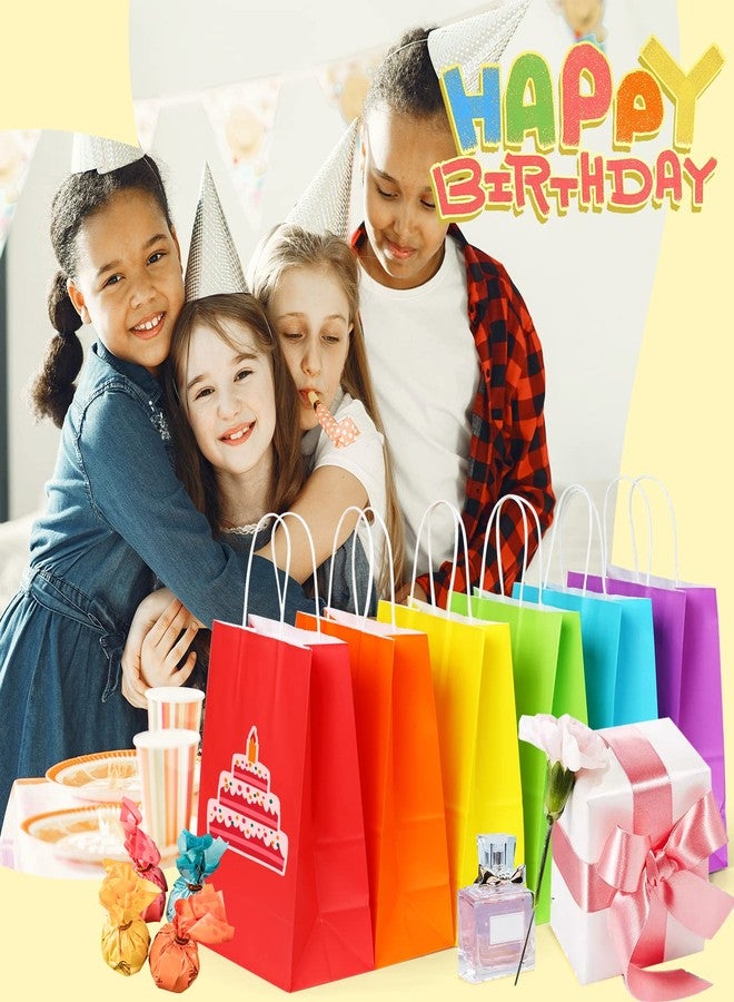 SHOPDAY 36 PCS Rainbow Kraft Paper Gift Bags with Handles, Medium Size 8 x 4.25 x 10.5 Inches, 6 Assorted Colors for Birthday, Wedding, Baby Shower, Multi-purpose Occasion - Image 5