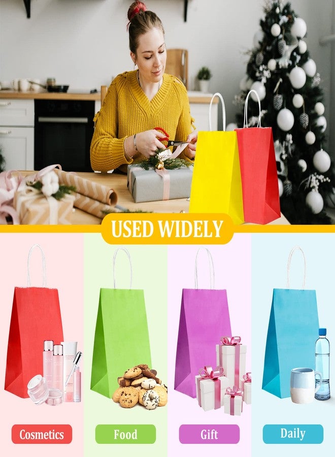 SHOPDAY 36 PCS Rainbow Kraft Paper Gift Bags with Handles, Medium Size 8 x 4.25 x 10.5 Inches, 6 Assorted Colors for Birthday, Wedding, Baby Shower, Multi-purpose Occasion - Image 4