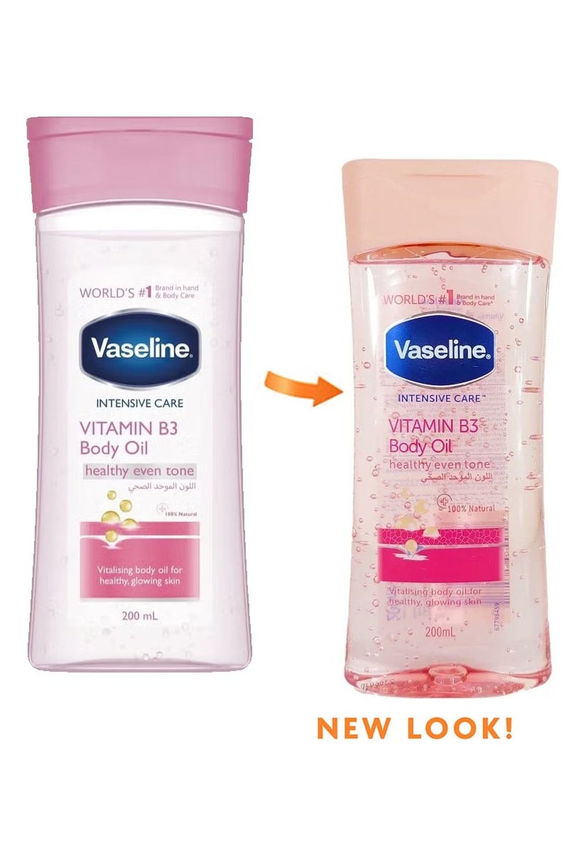 فازلين زيت العناية للجسم الوردي  فيتامين بي 3 موحد لون الصحي للبشرة 200مل - Image 1