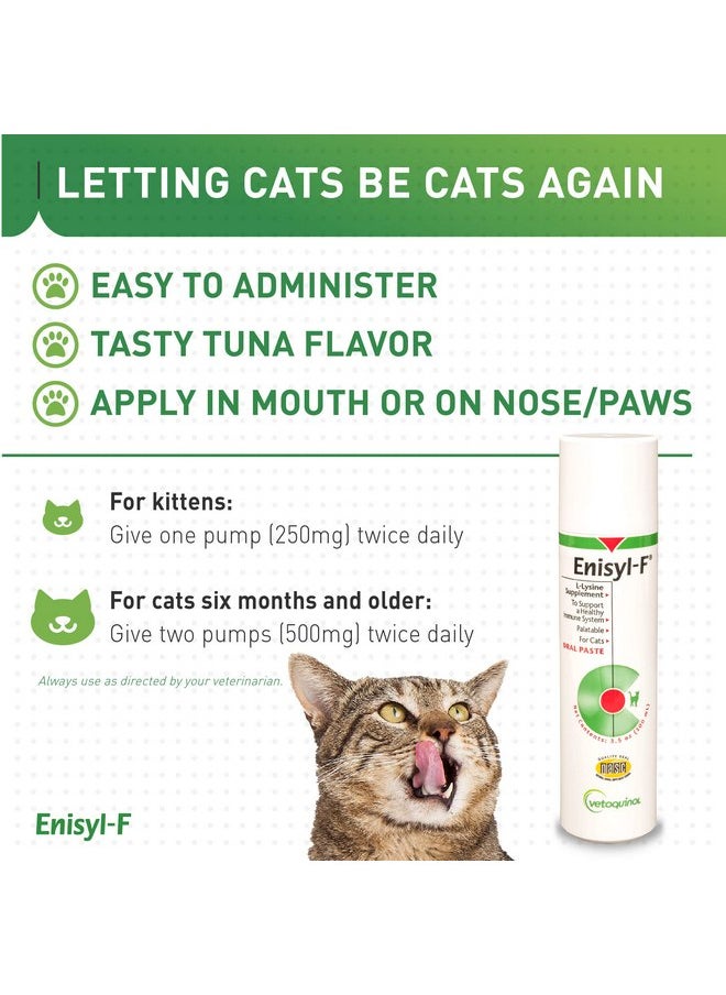 Vetoquinol Vetoquinol Enisyl-F Oral Paste: L-Lysine Supplement for Cats - Tuna Flavor, 3.4oz (100mL) Pump  - Image 5