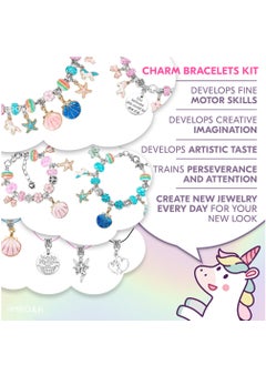 AMROAH 102 Pieces Charm Bracelets Kit, Jewerly Cute Creativity Toy Making Bracelets Kit Necklace with Unicorn Diy Craft Set Birthday Gift Present for Girl Teen Age 4 5 6 7 8 9 10 11 12 Year Old  - Image 2