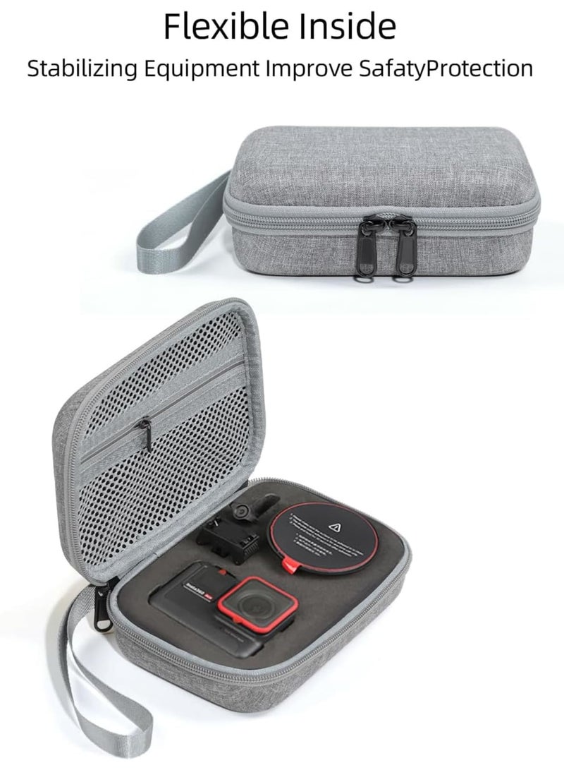 Barakah Carrying Case for Insta360 Ace Pro 2/Ace Pro/Ace, Compact Travel Portable Bag with Shockproof EVA Shell, Zippered Accessories Storage Pouch, Water-Resistant Organizer for Camera, Mounts, Cables(Grey) - Image 4