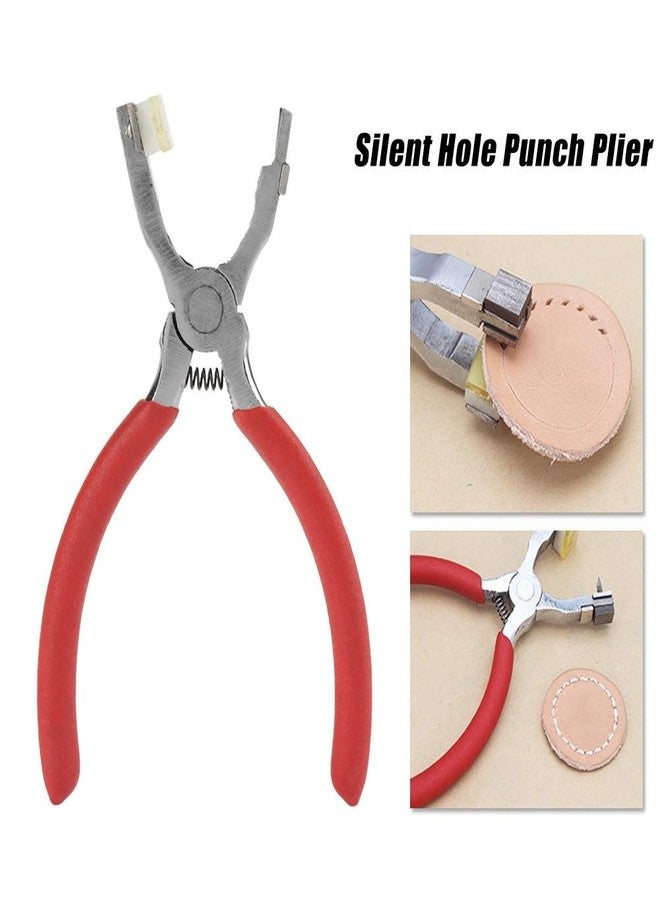 Walfront Leather Hole Punch Tool, 4mm Silent Stitching Hand Pliers for Belts, Straps, Saddles, Shoes - DIY Home Craft Plier Punch - Image 4