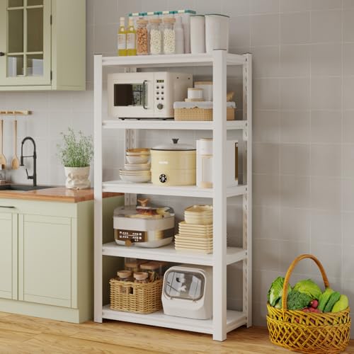 HOME CUBE 5 Layer Metal Storage Rack with Adjustable Boltless Shelf Display Rack Kitchen Storage Rack Multipurpose Stand for Oven Stand Office Garage Shops Salon Space Saving Storage Organizer - Image 1
