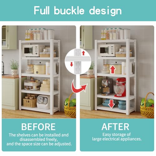 HOME CUBE 5 Layer Metal Storage Rack with Adjustable Boltless Shelf Display Rack Kitchen Storage Rack Multipurpose Stand for Oven Stand Office Garage Shops Salon Space Saving Storage Organizer - Image 4
