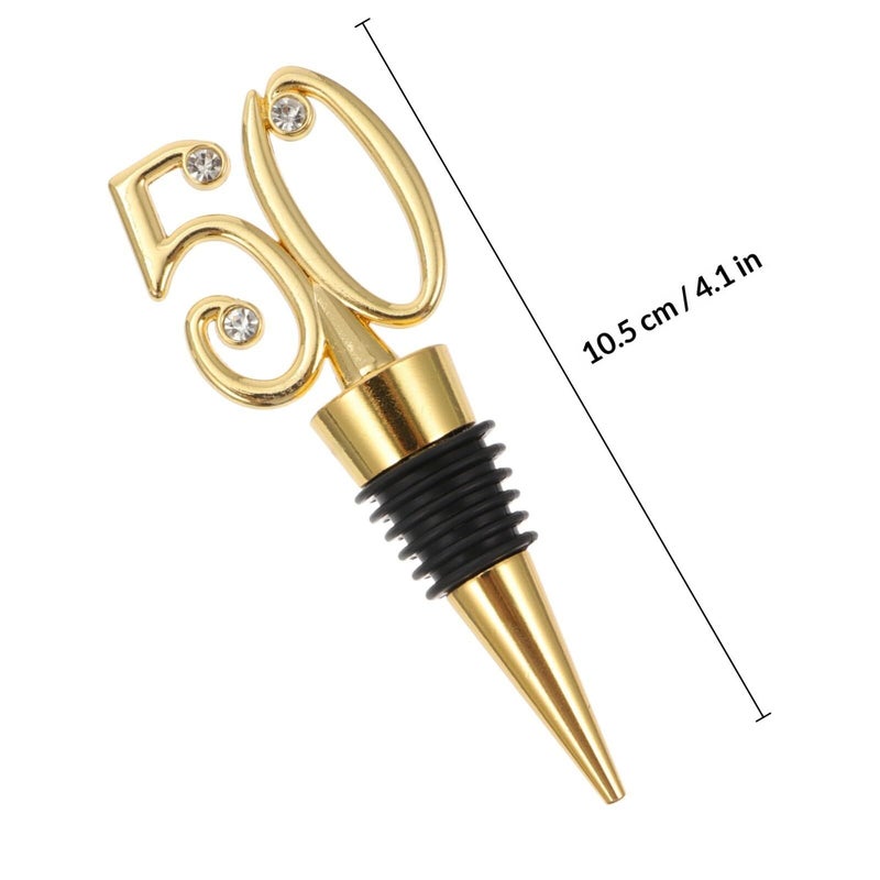 Zerodeko 2pcs Number 50 Wine Bottle Stopper Alloy Sealing Caps Birthday Party Decor - Image 3