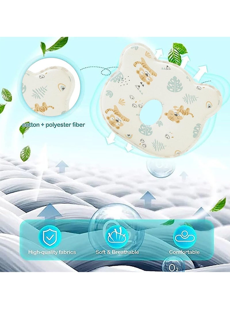 بيبي لاند وسادة اطفال ناعمة ومريحة ، تمنع الراس المسطح وتشكيل راس الرضع، مثالية للنوم ودعم الراس لحديثي الولادة والرضع من عمر 0-36 شهر (نمر) - Image 3