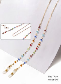 roaiss Eyeglass Chain for Women Eyewear Strap Holders around Neck Mask Necklace Lanyard Colorful Crystal Beaded Reading Glasses Cords Retainer  - Image 3