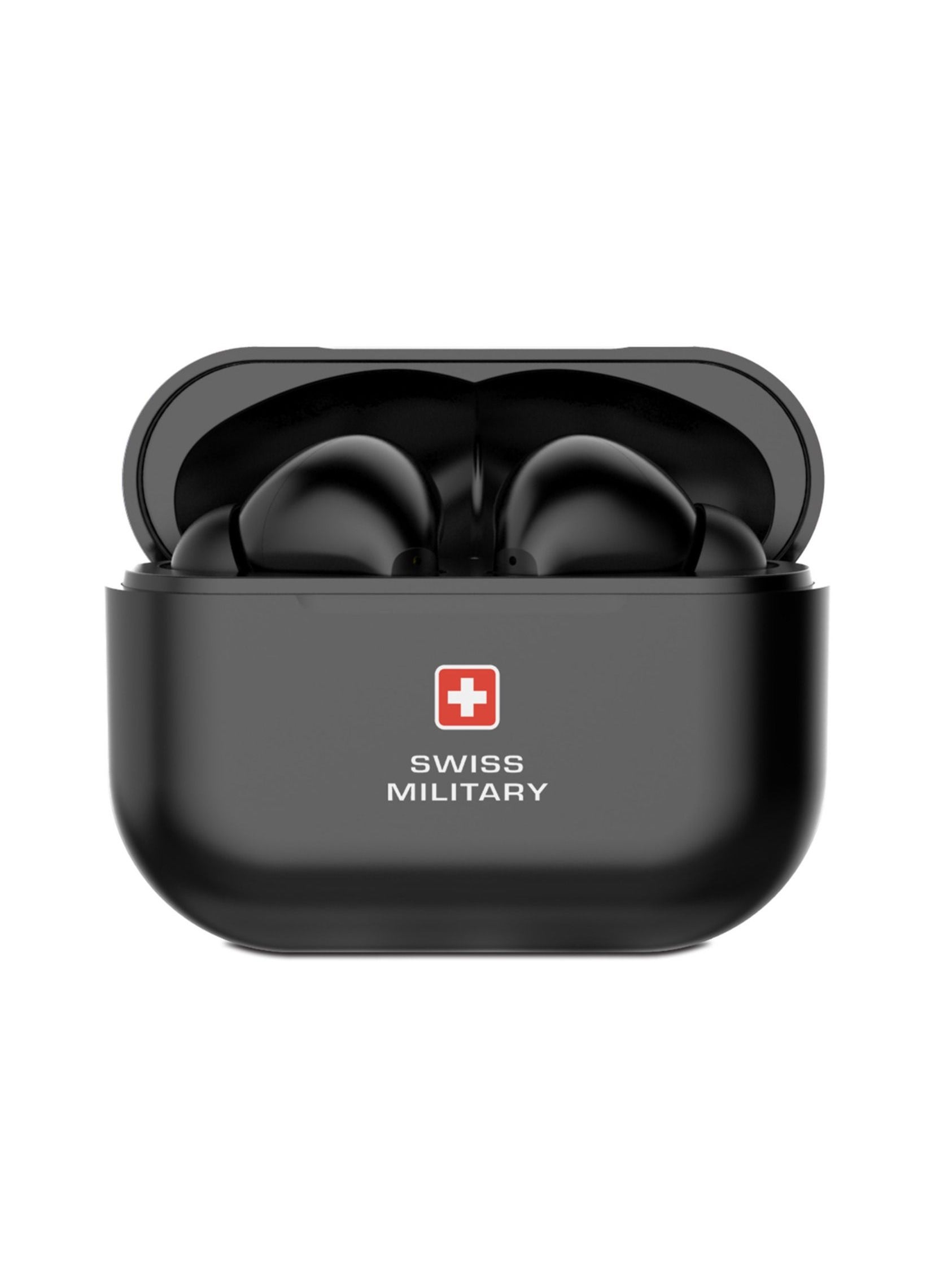 SWISS MILITARY Swiss Military Delta True Wireless In Ear Earbuds Deep Bass Mic for Calls HD Sound Type C Fast Charging Auto Pairing Connectivity. Compatible with Apple Samsung More. Black