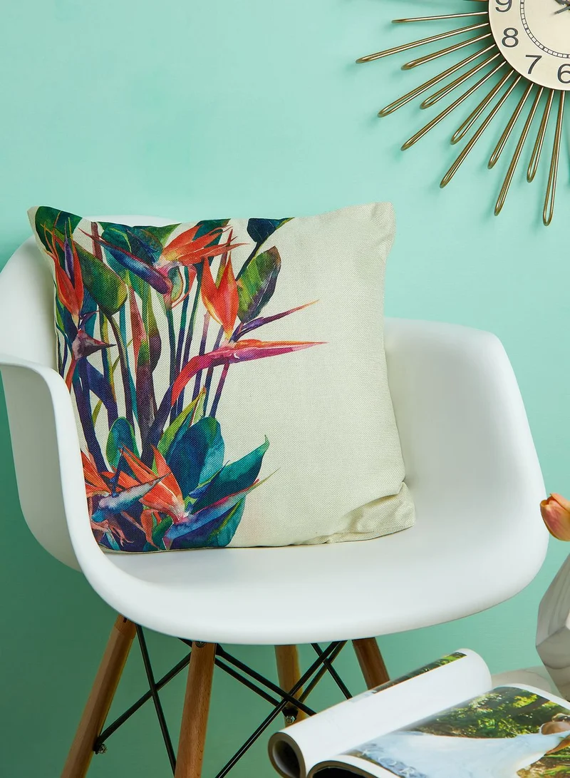 AURORA Leaf Print Cushion With Insert 45X45Cm