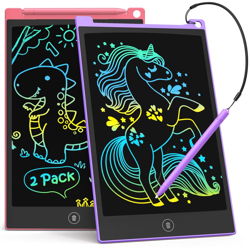 TECJOE 2 Pack LCD Writing Tablet 85 Inch Colorful Doodle Board Drawing Tablet for Kids Kids Travel Games Activity Learning Toys Birthday Gifts for 3 4 5 6 Year Old Boys and Girls Toddlers - Image 2