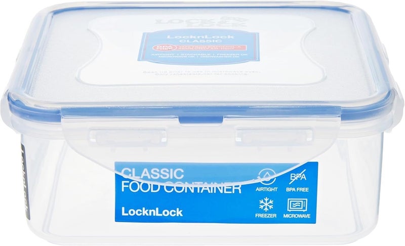 LocknLock HPL823 Food Container, Clear, 870 ml, Square, Plastic (Pack of 2) - Image 2