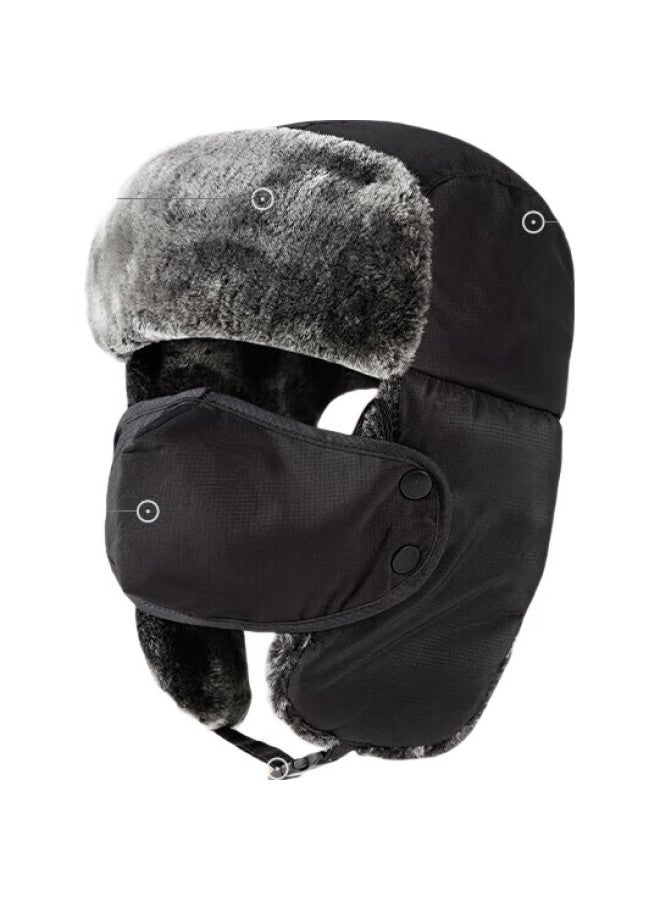 Ousen Lei Feng Hat, Winter Men'S Fleece-Lined Warm Outdoor Cycling Windproof Dustproof Electric Bike Ear Protection Face Mask Balaclava - Image 1