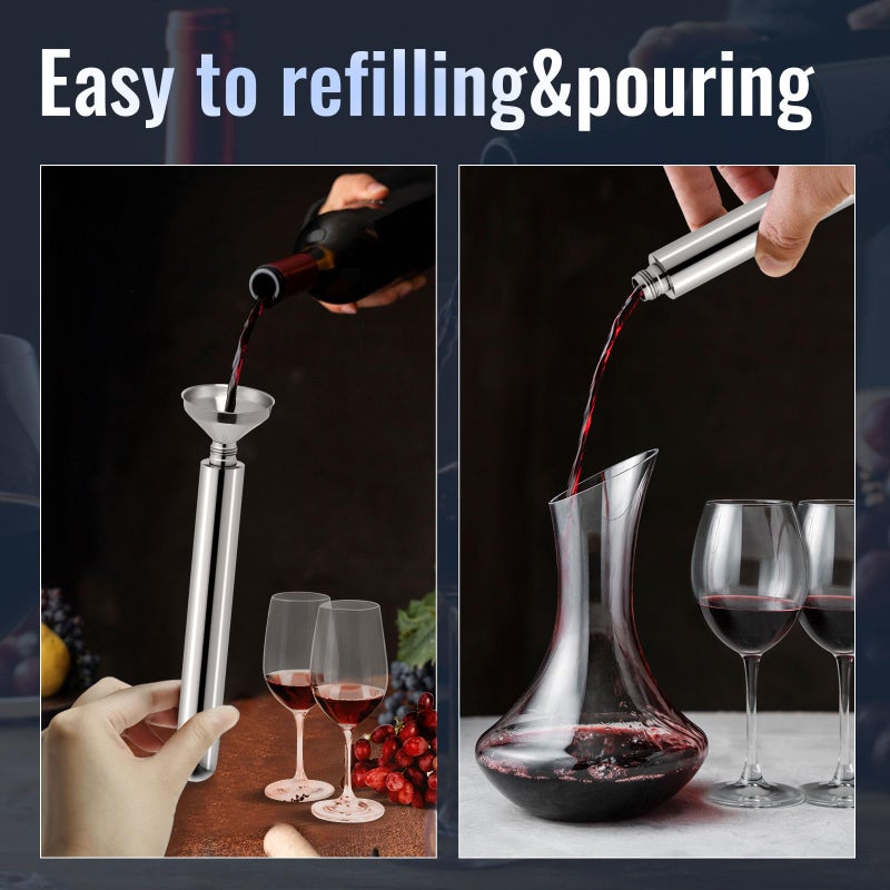 RAYNAG 2 oz Mini Stainless Steel Flask & Funnel Set, Pocket Hip Flask, Liquor Bottle, Cylinder, Silver - Image 5