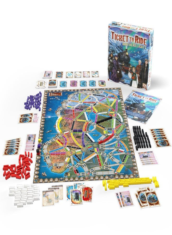 Asmodee Ticket to Ride Northern Lights Board Game - Scenic Train Routes Across Nordic Countries, Strategy Game for Kids & Adults, Ages 8+, 2-5 Players, 60 Min Playtime - Image 2