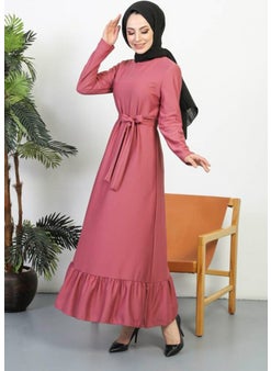 Sefa Merve Belted Dress 0582-11 Dusty Rose  - Image 4