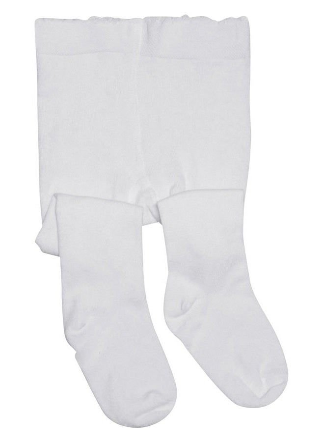 BEAR MUM Baby Girls' Seamless Organic Cotton Tights, White, 0-6 Months - Image 2