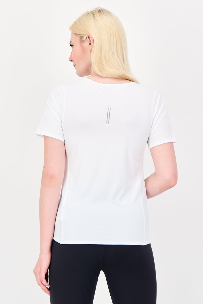 Nike Women Dri Fit Short Sleeve Running Top, White - Image 2