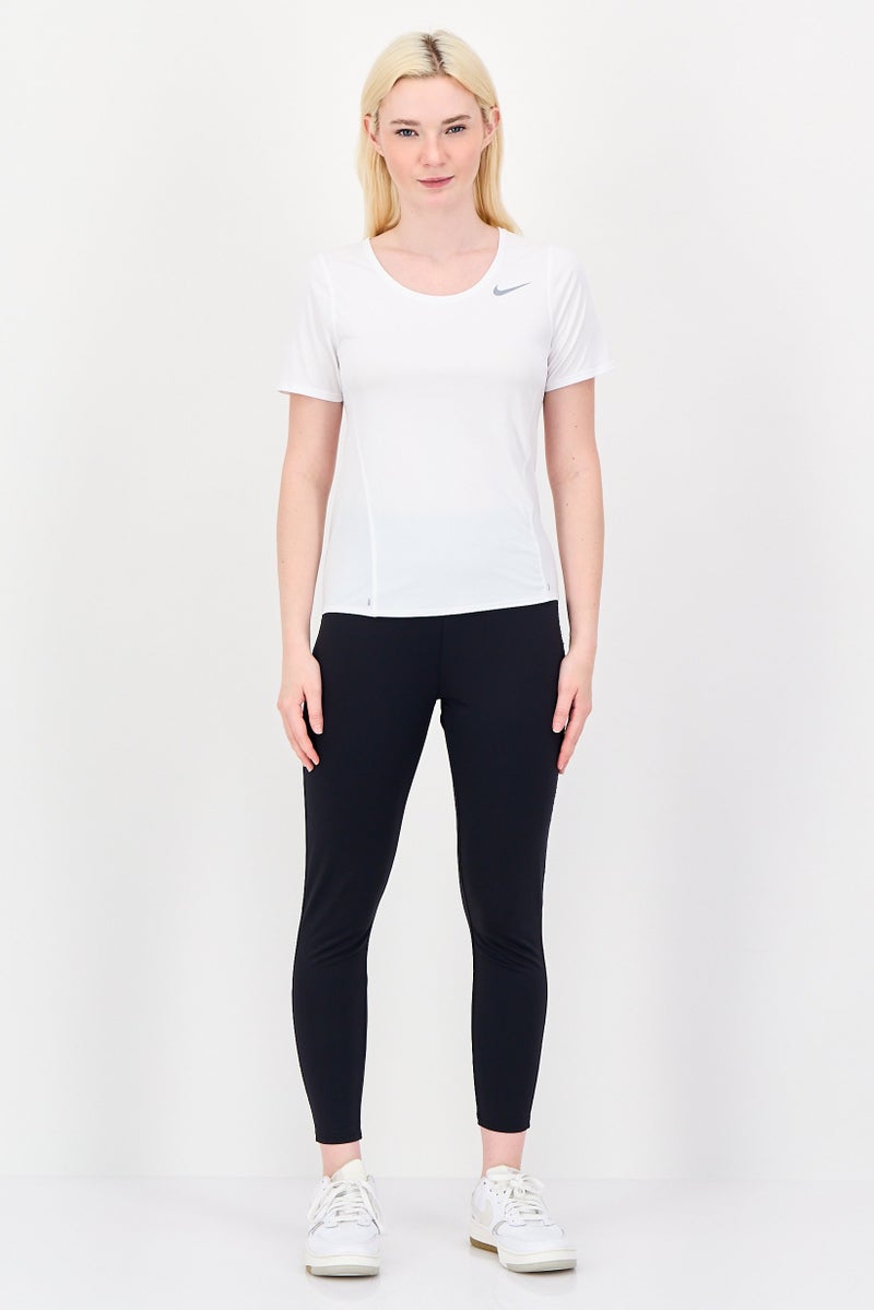 Nike Women Dri Fit Short Sleeve Running Top, White - Image 4