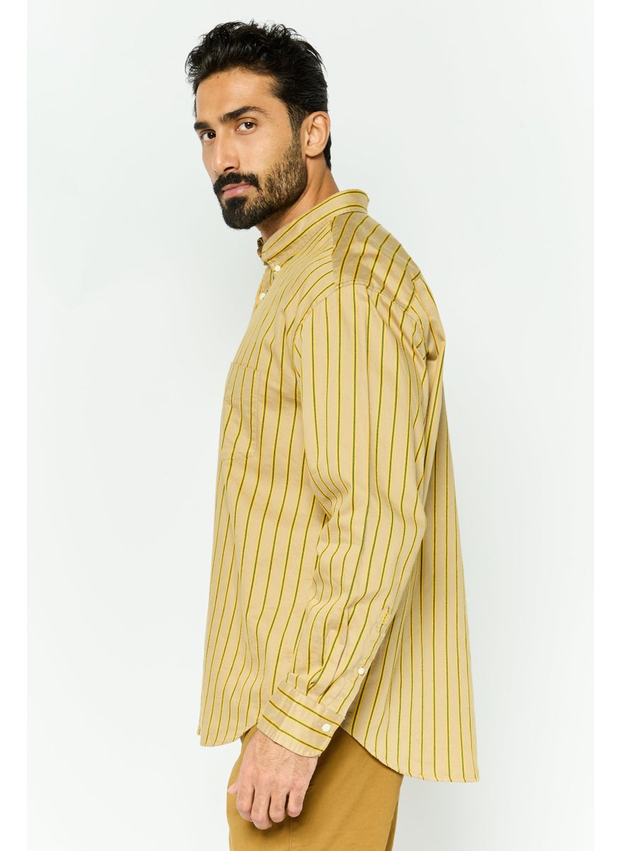 Men Relaxed Fit Stripe Long Sleeves Casual Shirt, Khaki - pzsku/ZADE31A1A6974797E159FZ/45/_/1737642011/219b916b-b44f-4aac-b8a6-85d9359e9bd4