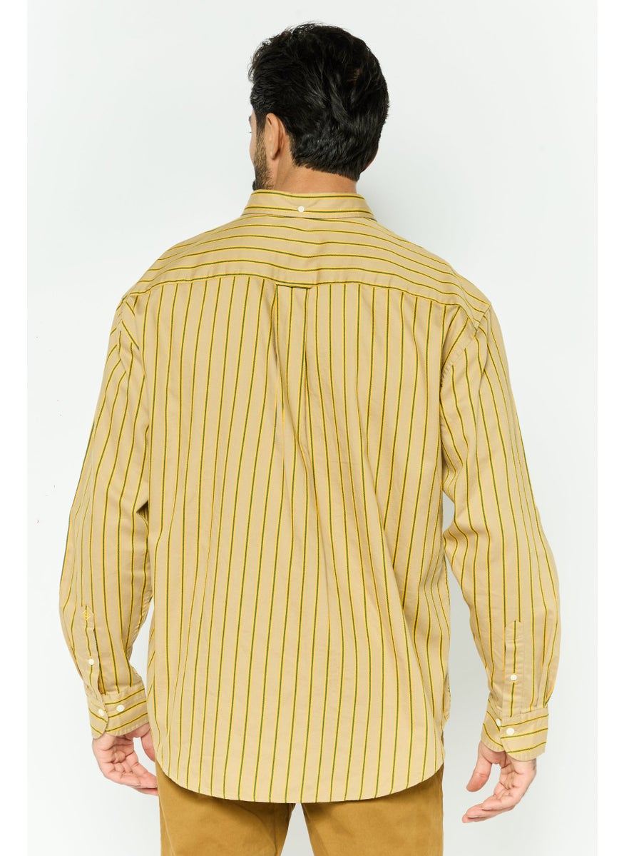 Men Relaxed Fit Stripe Long Sleeves Casual Shirt, Khaki - pzsku/ZADE31A1A6974797E159FZ/45/_/1737642012/a59ada43-0afb-4602-951c-95a96bfdf905