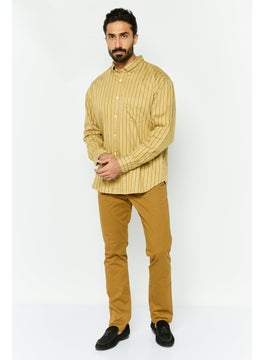 Men Relaxed Fit Stripe Long Sleeves Casual Shirt, Khaki - pzsku/ZADE31A1A6974797E159FZ/45/_/1737642013/0378c88b-fa79-44b6-92fe-22ae63d22144