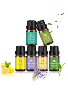 Beauenty Oils Set for Diffuser, 6pcs x 10 mL Diffuser Oil, Lavender, Eucalyptus, Lemon, Sweet Orange, Tea Tree, Peppermint  - Image 1