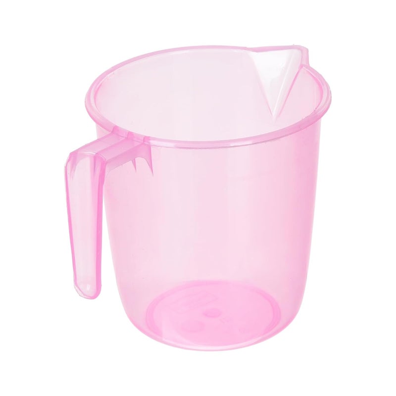 Urbane Home Urbane Home Set of 4 Bathroom Combo Set Modern Bathroom Accessories Set Bathroom Combo Set 2 Piece Bucket13 L 2 Piece Mug1100 ml Bathing Set Transparent Pink  - Image 5