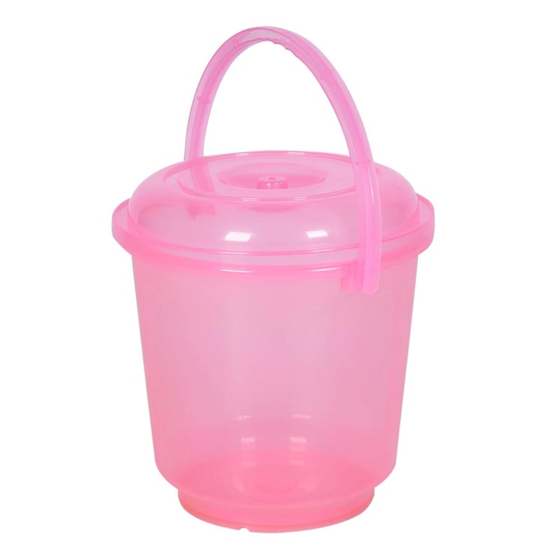 Urbane Home Urbane Home Set of 4 Bathroom Combo Set Modern Bathroom Accessories Set Bathroom Combo Set 2 Piece Bucket13 L 2 Piece Mug1100 ml Bathing Set Transparent Pink  - Image 2